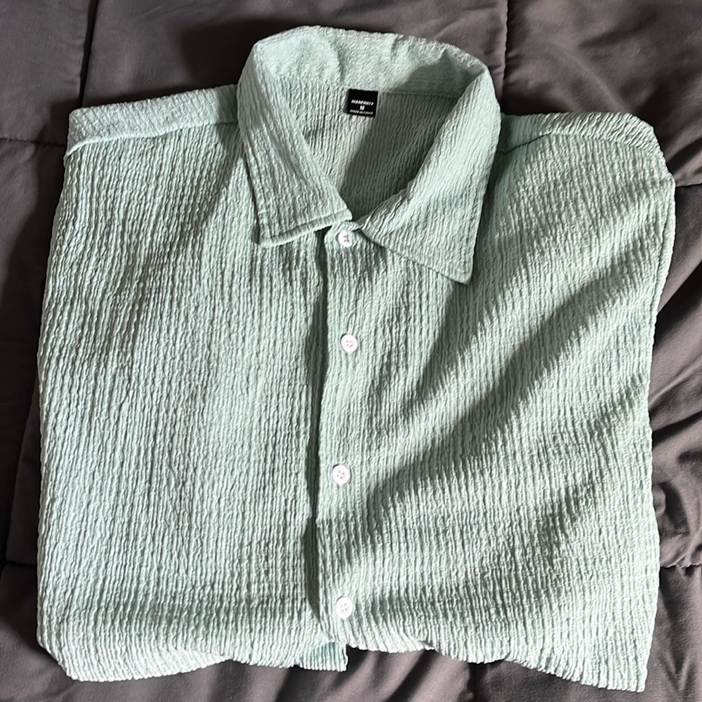Manfinity short sleeve textured button up